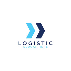 Obraz premium Logistics company vector logo, arrow icon logo, fast digital delivery logo. Using simple and easy logo vector editing.