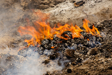 mayan priest made a fire ceremony at chichicastenango