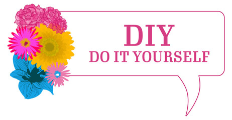 DIY - Do It Yourself Floral Comment Symbol Horizontal 