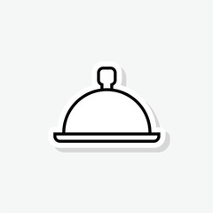 Restaurant cloche sticker icon sign for mobile concept and web design