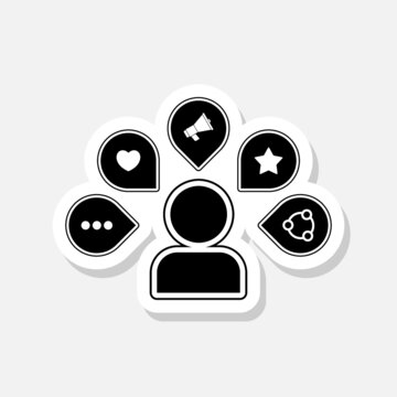 Influencer icon sticker sign for mobile concept and web design