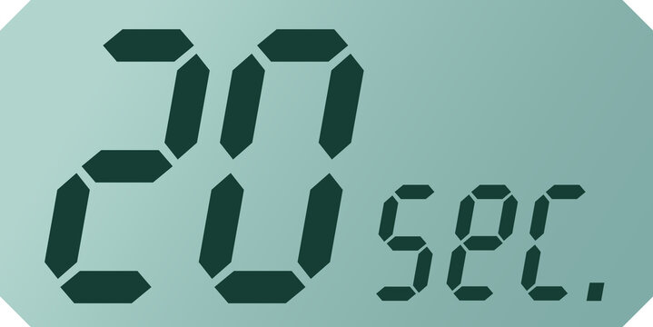 Simple 20 second digital timer clock icon 