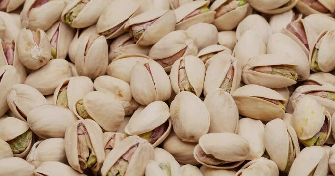 Stack of pistachio nut snack