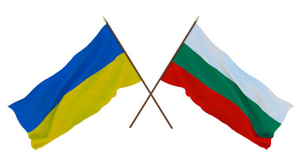 Background for designers, illustrators. National Independence Day. Flags of Ukraine and Bulgaria
