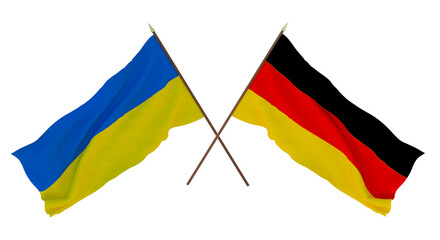 Background for designers, illustrators. National Independence Day. Flags of Ukraine and Germany