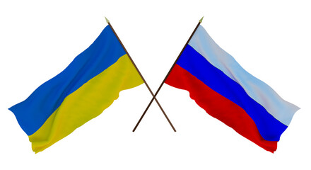Background for designers, illustrators. National Independence Day. Flags of Ukraine and Russia