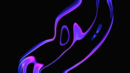 Abstract black background with glowing neon lines.