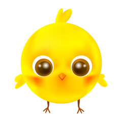 Chicken 3d cartoon child face happy fly smile vector illustration on the white for easter.