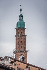 Obraz premium View of Vicenza City Centre with the Bissara Tower Clock, Veneto, Italy, Europe, World Heritage Site