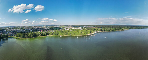 Lake view at Tychy and the surrounding nature landscape from Top