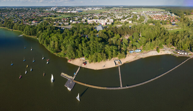Lake view at Tychy and the surrounding nature landscape from Top