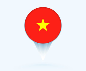 Map pointer with flag of Vietnam.