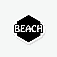 Beach sticker icon sign for mobile concept and web design