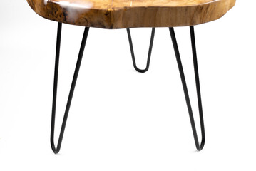 Wooden table loft. Table legs. Underframe. On a white background