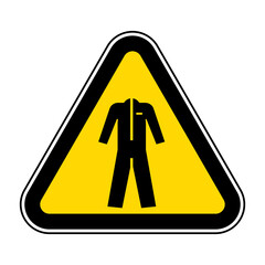 Caution Wear protective clothing sign on white background