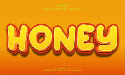 Honey 3d text effect editable and natural text style Free Vector