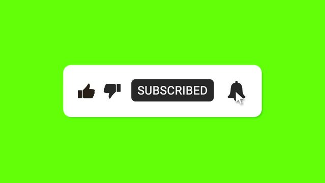 rounded corner subscriber button with green screen