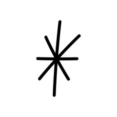 Hand drawn Y2K star retro futuristic ornament.