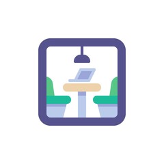 Office workspace flat icon