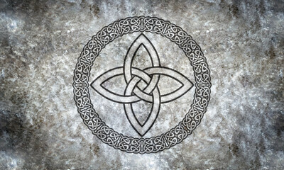 Celtic or Norse Knot. Knotwork in Stone - obrazy, fototapety, plakaty
