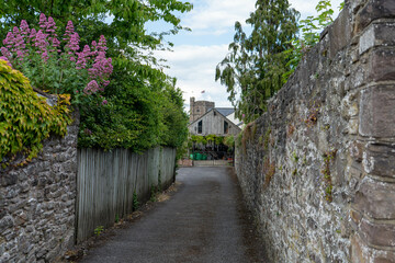 Fototapeta na wymiar Abergavenny Town Road From Castle