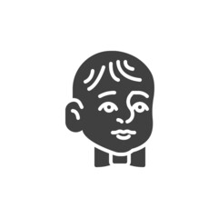 Baby boy face vector icon