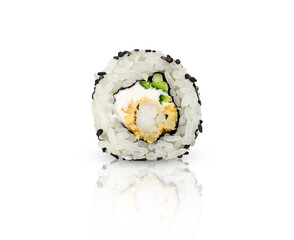 Sushi Roll with shrimp isolated on a white background