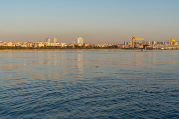 Fototapeta premium Istanbul Pendik Beach view taken from opposite angle with selective focus.