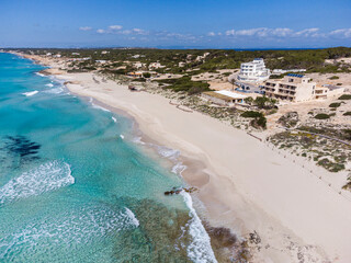 Es Arenals, Migjorn beach, Formentera, Pitiusas Islands, Balearic Community, Spain
