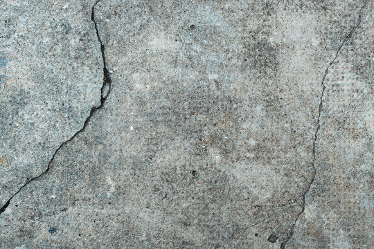 Cracked Concrete Surface Texture, Top View