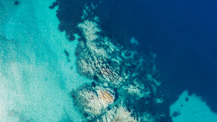 Seascape from air, directly above