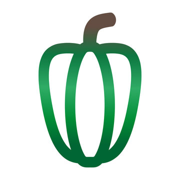 Bulgarian pepper logo.Green gradient color. Paprika isolated. Vector flat illustration.