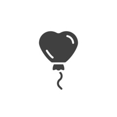 Heart shaped balloon vector icon