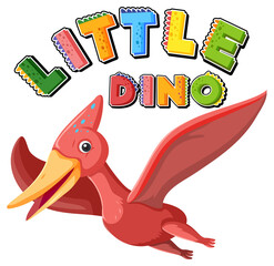 Little cute pteranodon dinosaur cartoon character © blueringmedia