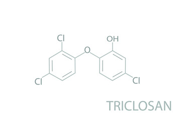 Triclosan molecular skeletal chemical formula.	