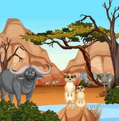 Dryland forest with animals © blueringmedia