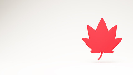 もみじの葉。白色の背景。秋のイメージ画像。（フロント）