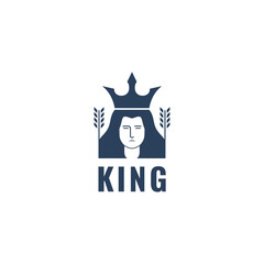 king head logo vintage design vector