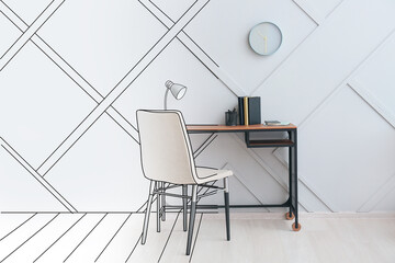 New interior of modern office with comfortable workplace