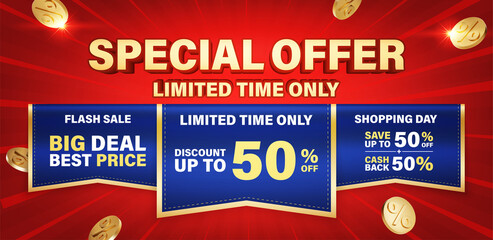 Special offer banner template design for web or social media.