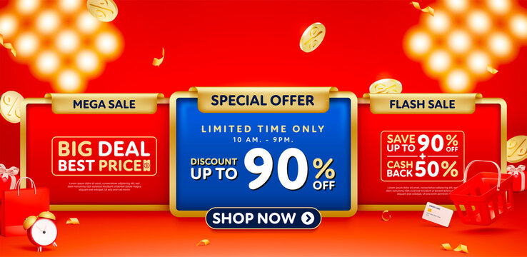 Special offer banner template design for web or social media.