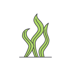 Seaweed icon in color, isolated on white background 
