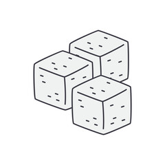 Sugar icon in color, isolated on white background 