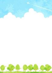 Obraz premium シンプルな手描きの風景イラスト