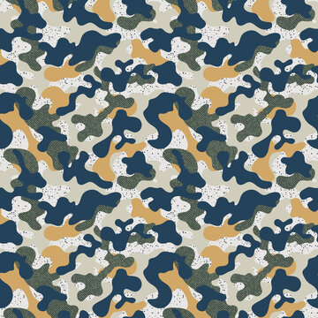 Abstract camouflage mimetic wallpaper vector seamless pattern