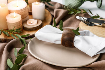 Beautiful table setting for wedding