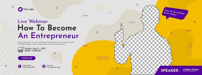 Business conference banner template design for webinar, marketing, online class program, etc