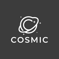 the letter C logo that makes up the cosmic planet