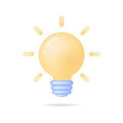 Light bulb of creative thinking ideas. Design 3D for business. Vector illustration