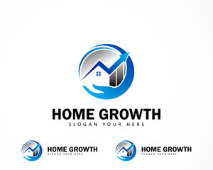 home growth logo creative financial business logo design concept